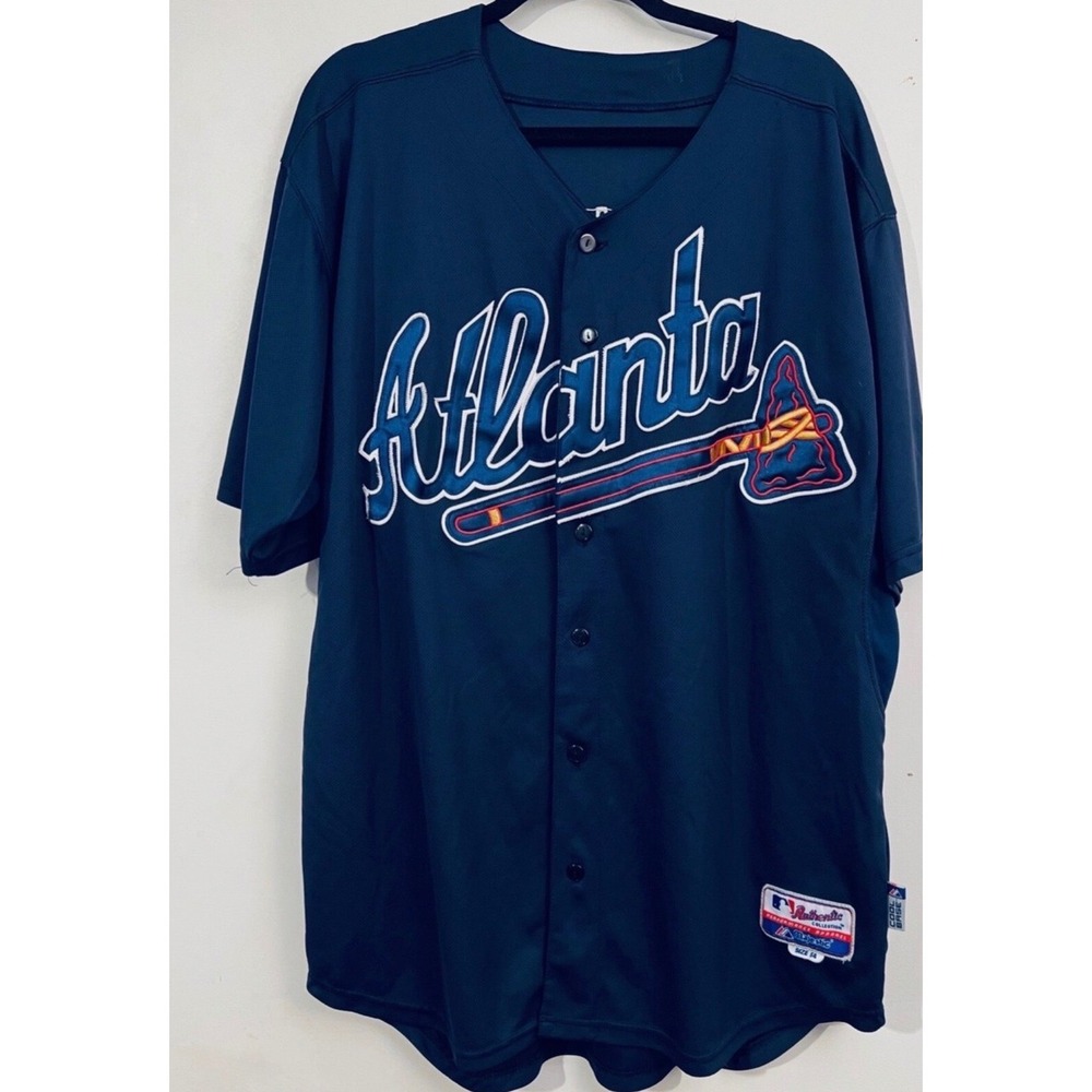 Majestic Jersey Mens 54 Navy Atlanta Braves Jason Heyward #22 Authentic On-Field